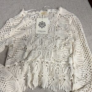 Rebellion Ivory Crochet Lace Blouse